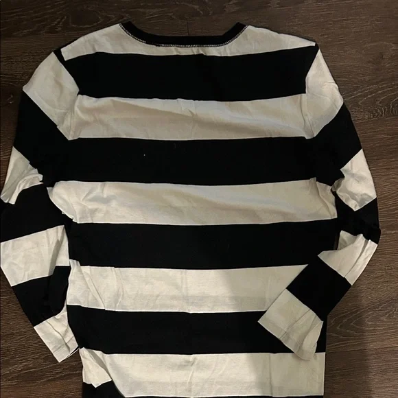 Polo by Ralph Lauren Black and White Striped Blouse - Picture 7 of 7
